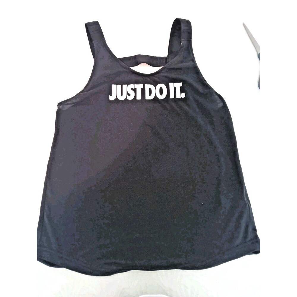 Nike Dri-FIT Just Do It Tank Top Women's Small Black Racerback Athletic